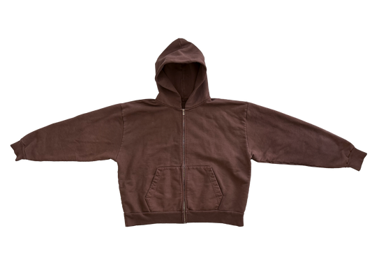 BROWN ZIP HOODIE